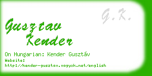 gusztav kender business card